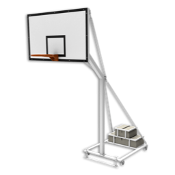 Canasta de baloncesto reglamentaria portátil.